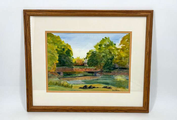 Ashland Pond Scene Watercolor