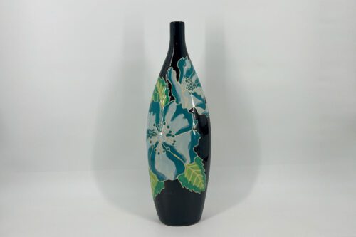 Black Flowered Vase