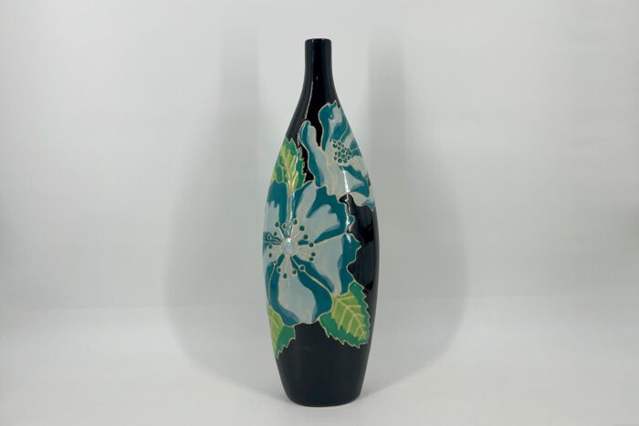 Black Flowered Vase