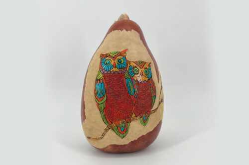 Hand Painted Owl Gourd