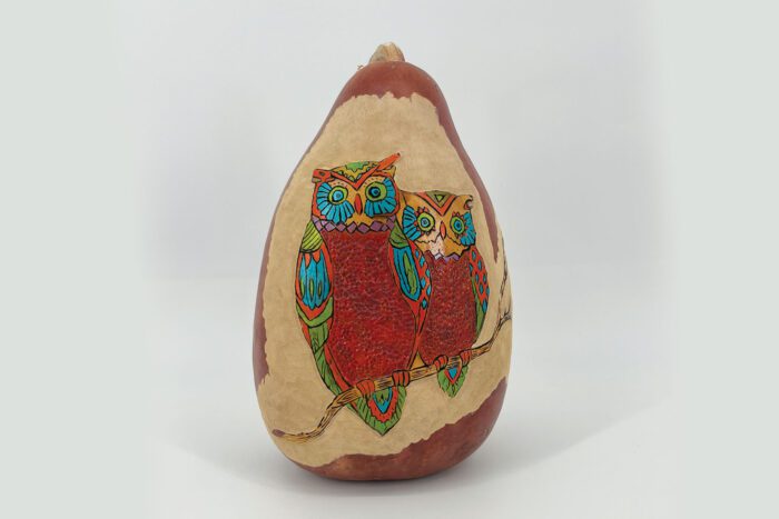 Hand Painted Owl Gourd