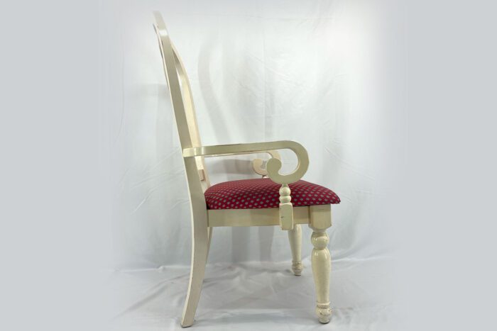 White Chair With Red Seat - Image 3