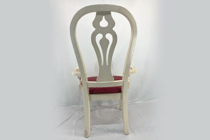 White Chair With Red Seat - Image 4